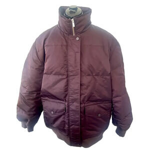 Theory Sz M Oversized Mink Colored Quilted Puffer Down Jacket